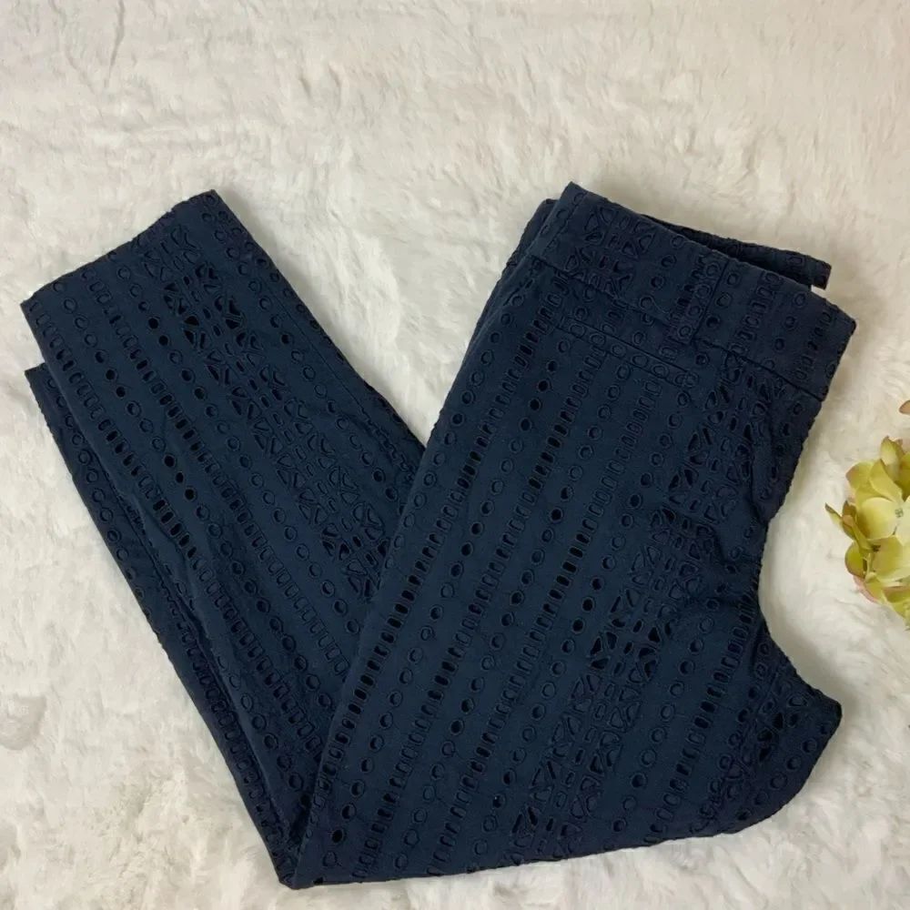 Ann Taylor LOFT linear eyelet Riviera ankle pants